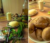 Картошка,запеченная в духовке с брынзой Приготовление печеного картофель с брынзой